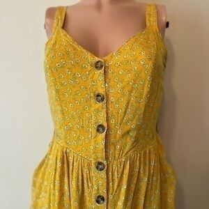 Taylor & Sage Flower Printed Button-Down Tank Dress